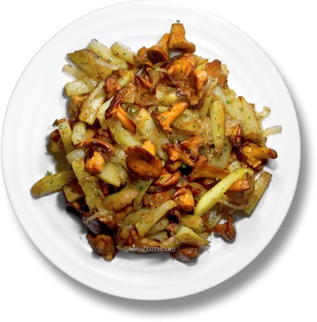 Жареная картошка с лисичками