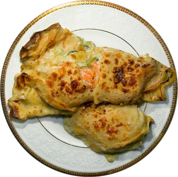 Блинчики с лососем