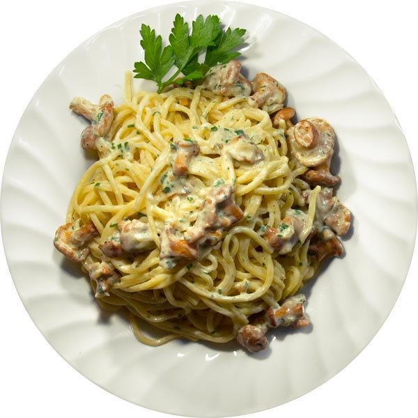 Спагетти с лисичками